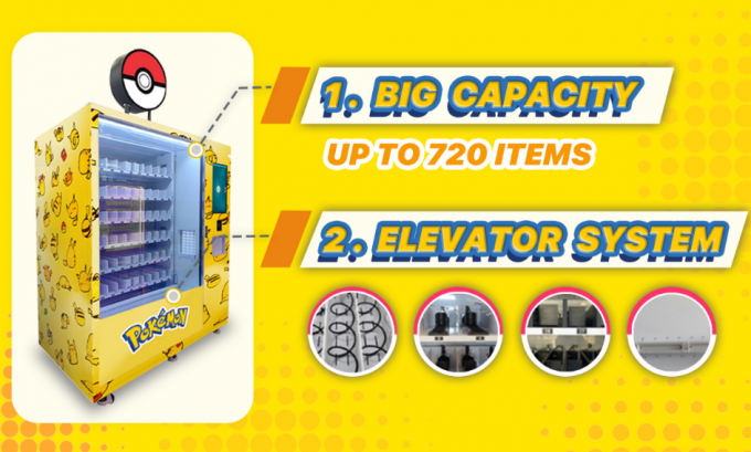 Pokemon Vending Machine have Super-Large Storage – Minimize Restocking, Maximize Convenience and Elevator Delivery System