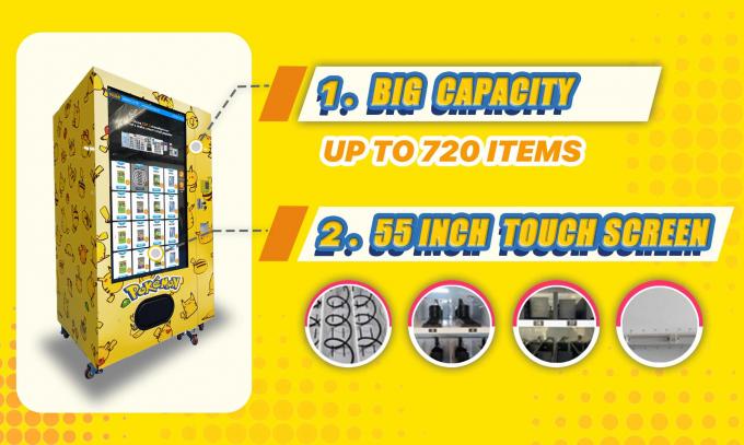 pokemon vending machine have Ultra-Large Capacity Storage System——Fewer Restocking Trips, Lower Operating Costs, Longer Profit Cycles